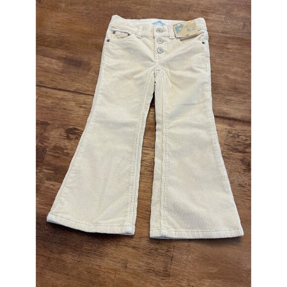 NWT Thereabouts Girls' Corduroy Bell Bottom Pants 4 Reg Ivory #R-5-115-10 - Picture 1 of 7